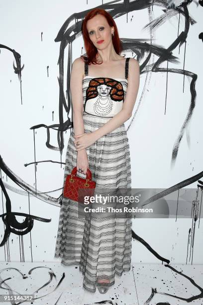 Karen Elson attends the Dior Spring-Summer 2018 Collection launch event at Milk Garage on February 6, 2018 in New York City.