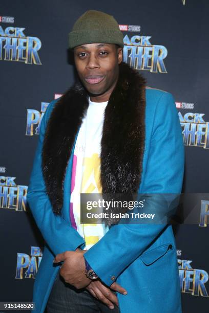 Kardinal Offishall attends the Toronto Premiere of 'Black Panther' at Scotiabank Theatre on February 6, 2018 in Toronto, Canada.