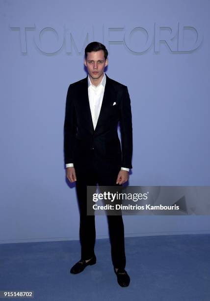 Bill Skarsgard attends the Tom Ford Fall/Winter 2018 Men's Runway Show at the Park Avenue Armory on February 6, 2018 in New York City.