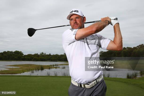 Lee Westwood of England poses during the pro-am ahead of the World Super 6 at Lake Karrinyup Country Club on February 7, 2018 in Perth, Australia.