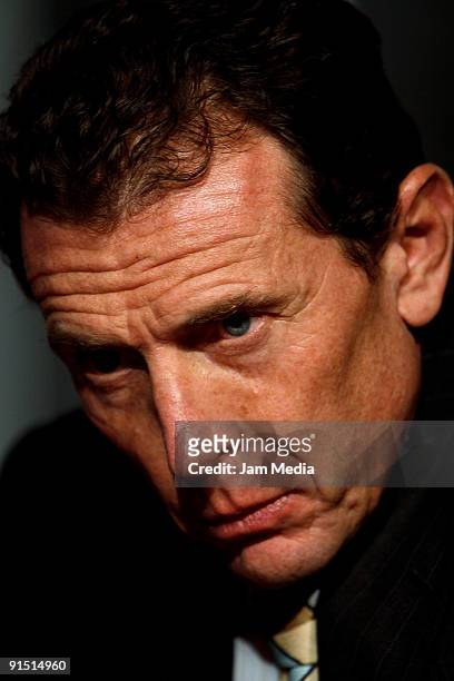 Real Madrid's Director of External Relations and soccer legend Emilio Butragueno attends a press conference to promote the club's University Studies...
