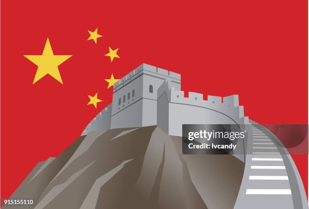 china - great wall of china stock illustrations