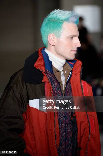 Walks at Perry Ellis Runway on February 2018 at New York Fashion Week Mens' at The Hippodrome Building on February 6, 2018 in New York City.