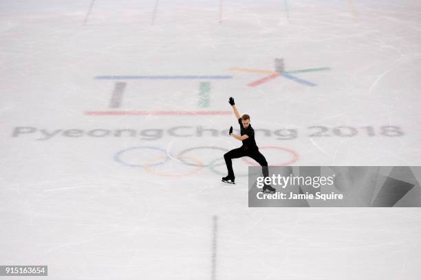 Michal Brezina of the Czech Republic trains during Figure Skating practice ahead of the PyeongChang 2018 Winter Olympic Games at Gangneung Ice Arena...