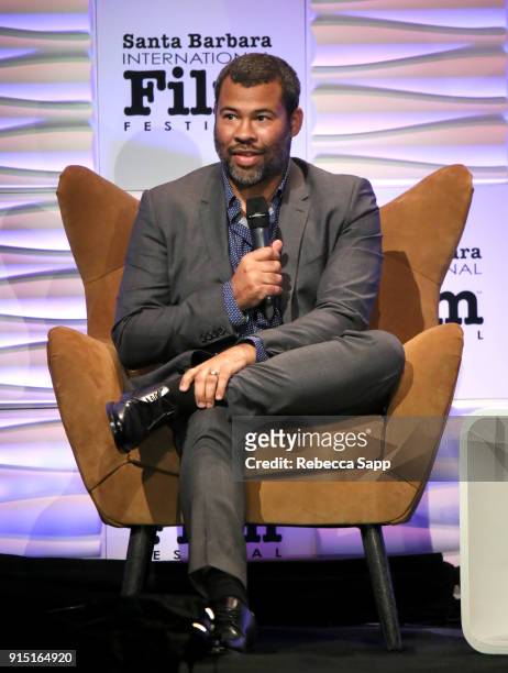 Director Jordan Peele speaks onstage at the Outstanding Directors Award Sponsored by The Hollywood Reporter during The 33rd Santa Barbara...