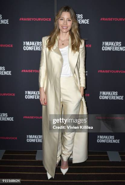 Jessica Biel attends The 2018 MAKERS Conference at The Hollywood Roosevelt Hotelon February 6, 2018 in Los Angeles, California.
