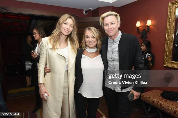 Jessica Biel, Founder and Executive Producer, MAKERS, Dyllan McGee and Abby Wambach attend The 2018 MAKERS Conference at The Hollywood Roosevelt...