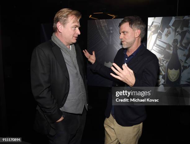 Christopher Nolan and Paul Thomas Anderson visit the Dom Perignon Lounge before receiving the Outstanding Directors Award at The Santa Barbara...