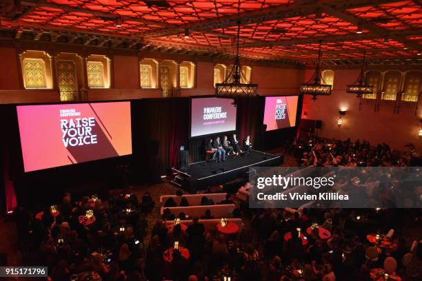 Tamika Catchings, Parnell Smith, Founder and President, Together Rising Glennon Doyle, Abby Wambach and Esther Perel speak onstage during The 2018...