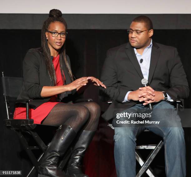 Tamika Catchings and Parnell Smith attend The 2018 MAKERS Conference at The Hollywood Roosevelt Hotel on February 6, 2018 in Los Angeles, California.