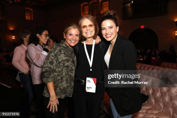 President, Together Rising Glennon Doyle, Gloria Steinem and Sophia Bush attend The 2018 MAKERS Conference at The Hollywood Roosevelt Hotelon...