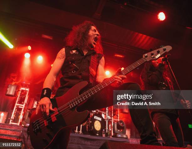 Frank Bello of Anthrax performs at Iron City on February 6, 2018 in Birmingham, Alabama.