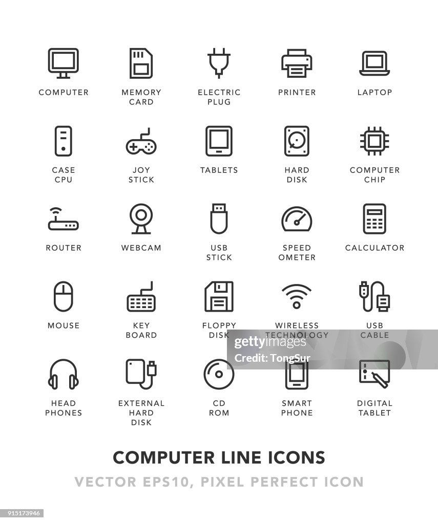Computer Line Icons