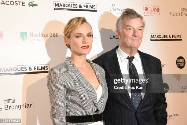 Actress Diane Kruger and director Benoit Jacquot attends the Trophees du Film Francais 2018 at Palais Brogniart on February 6, 2018 in Paris, France.