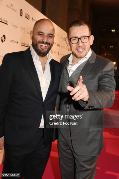 Jerome Commandeu and Dany Boon attend the Trophees du Film Francais 2018 at Palais Brogniart on February 6, 2018 in Paris, France.