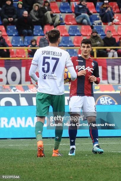 Riccardo Orsolini of Bologna FC looks on during the serie A match between Bologna FC and ACF Fiorentina at Stadio Renato Dall'Ara on February 4, 2018...
