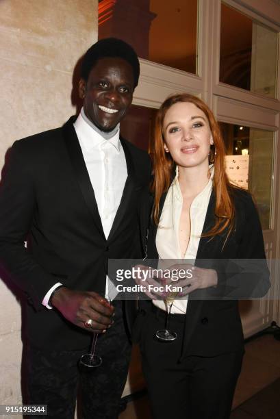 Actor Souleymane Ndiaye and actress Laetitia Dosch attends the Trophees du Film Francais 2018 at Palais Brogniart on February 6, 2018 in Paris,...