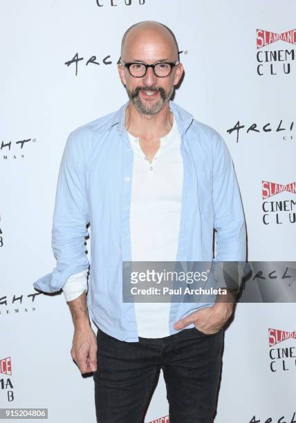 Actor Jim Rash attends the Slamdance Cinema Club screening of "Bernard And Huey" at ArcLight Hollywood on February 6, 2018 in Hollywood, California.