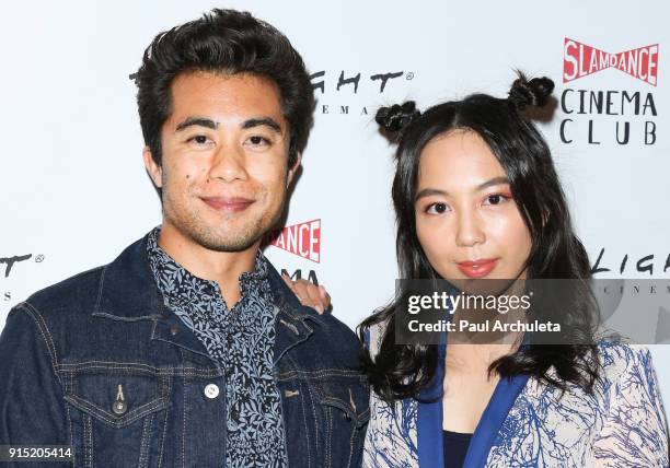 Actors Marc Fajardo and Melanie Anne Padernal attend the Slamdance Cinema Club screening of "Bernard And Huey" at ArcLight Hollywood on February 6,...