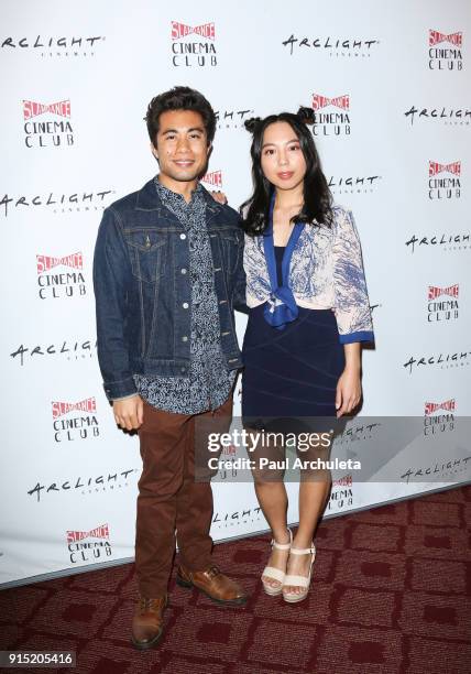 Actors Marc Fajardo and Melanie Anne Padernal attend the Slamdance Cinema Club screening of "Bernard And Huey" at ArcLight Hollywood on February 6,...