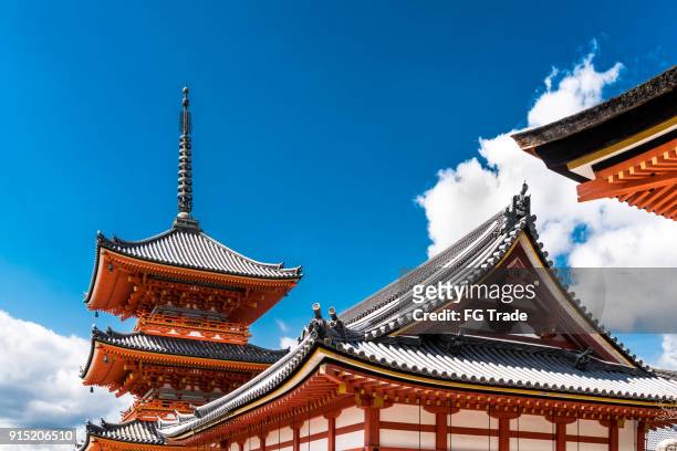 kyoto, japan at kiyomizu-dera temple - kiyomizu temple stock pictures, royalty-free photos & images