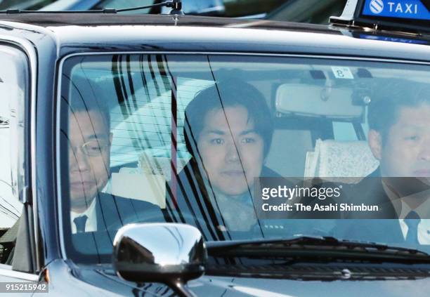 Kei Komuro, fiance of Princess Mako of Akishino is seen on departure from his home on February 7, 2018 in Yokohama, Kanagawa, Japan. According to the...