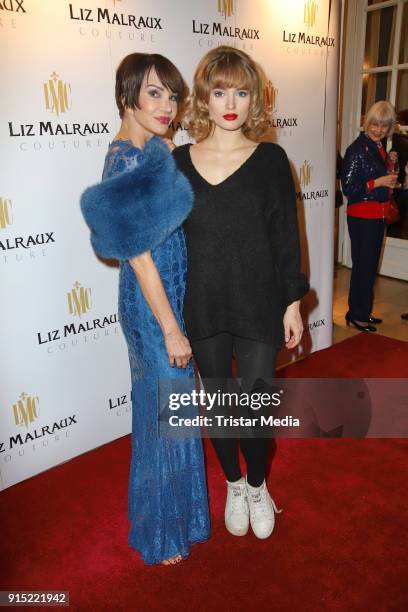 Anouschka Renzi and her daughter Chiara Moon Horst attend the fashion show 'Precious' of Liz Malraux at Atlantik Hotel on February 6, 2018 in...