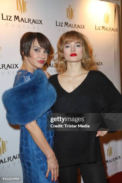 Anouschka Renzi and her daughter Chiara Moon Horst attend the fashion show 'Precious' of Liz Malraux at Atlantik Hotel on February 6, 2018 in...