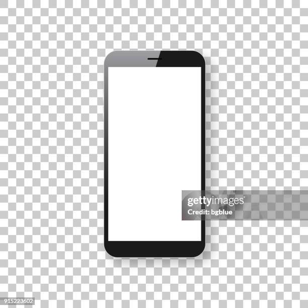 ilustrações de stock, clip art, desenhos animados e ícones de smartphone isolated on blank background - mobile phone template - traçado de recorte