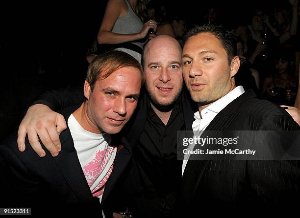 Paul Sevigny, TAO and LAVO owners Noah Tepperberg and Jason Strauss attend the TAO and LAVO anniversary weekend held at TAO in the Venetian Resort...