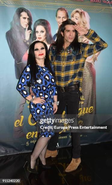 Olvido Gara aka Alaska and Mario Vaquerizo attend the 'El Amor Sigue En El Aire' photocall at Vincci Capitol Hotel on February 6, 2018 in Madrid,...