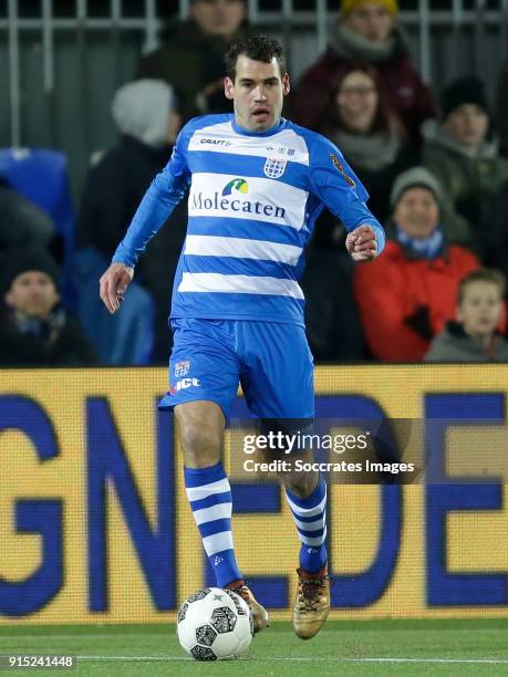 Dirk Marcellis of PEC Zwolle during the Dutch Eredivisie match between PEC Zwolle v SC Heerenveen at the MAC3PARK Stadium on February 6, 2018 in...