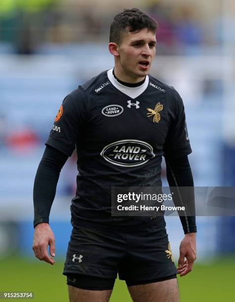 Owain James of Wasps during the Anglo-Welsh Cup match between Wasps and Leicester Tigers at Ricoh Arena on February 4, 2018 in Coventry, England.