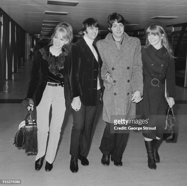 Hairdresser Maureen Starkey Tigrett, musicians and singer-songwriters Ringo Starr and Paul McCartney of The Beatles, and British actress Jane Asher...