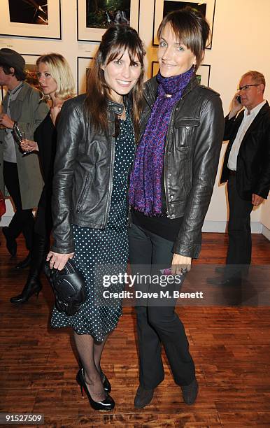 Sheherazade Goldsmith and Saffron Aldridge attend 'The People Of The Forest' exhibition, at the Proud Gallery on October 6, 2009 in London, England.