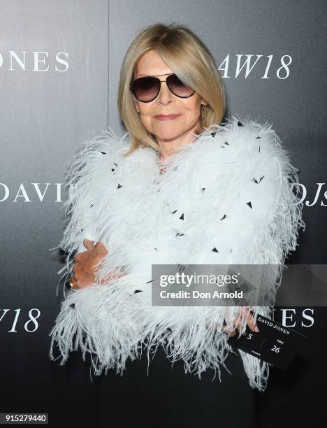 Carla Zampatti arrives ahead of the David Jones Autumn Winter 2018 Collections Launch at Australian Technology Park on February 7, 2018 in Sydney,...