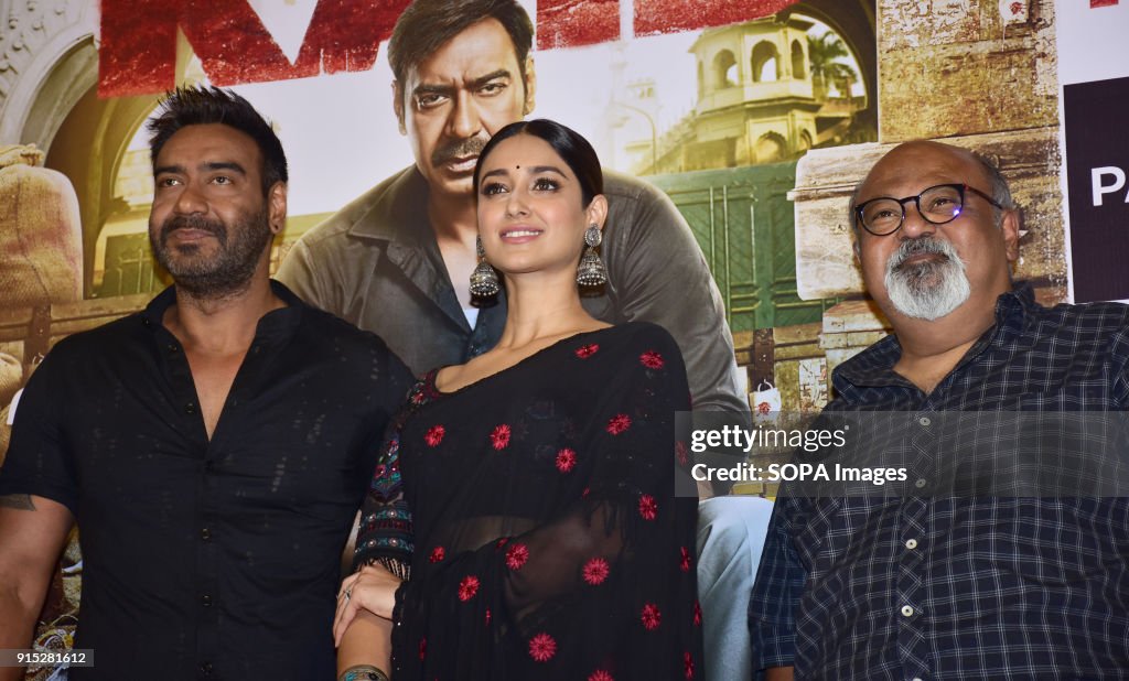 Indian film actor Ajay Devgn, Ileana D'Cruz & Saurabh Shukla...