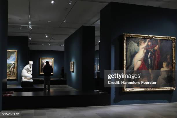 General view into the 'Rubens - Kraft der Verwandlung' exhibition preview at Staedel Museum on February 7, 2018 in Frankfurt am Main, Germany. The...