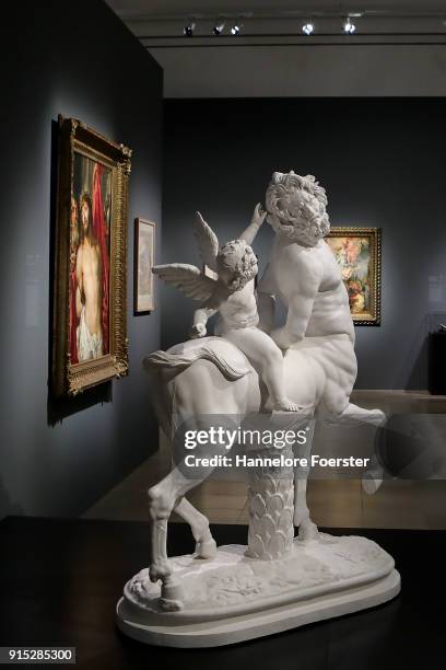 Roman Centauer and the Rubens" Ecco Homo" picture during the 'Rubens - Kraft der Verwandlung' exhibition preview at Staedel Museum on February 7,...