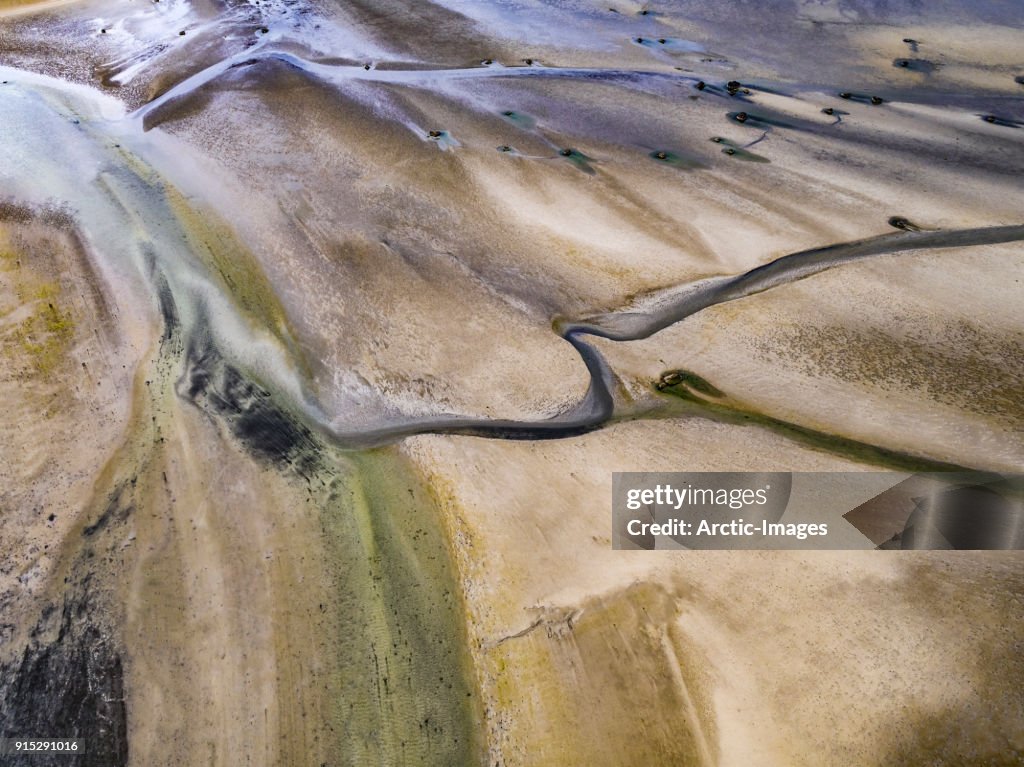 Aerial - Patterns in the Sands on the Beach