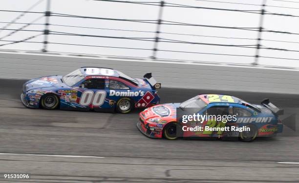 David Reutimann and Jeff Gordon during the NASCAR NEXTEL Cup Series, Dodge Avenger 500, May 13 Darlington Raceway, Darliington, South Carolina
