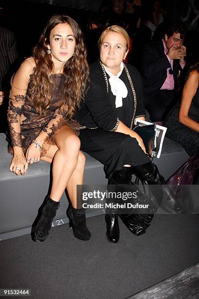 Delfina Fendi and Sylvia Fendi attends the Valentino Pret Ã Porter show as part of the Paris Womenswear Fashion Week Spring/Summer 2010 at Halle...