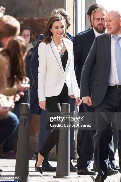 Queen Letizia of Spain attends the proclamation of the winner of the '2018 Princess of Girona Foundation' Arts and Literature category at the...