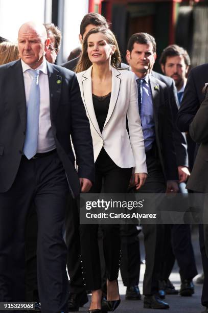 Queen Letizia of Spain attends the proclamation of the winner of the '2018 Princess of Girona Foundation' Arts and Literature category at the...