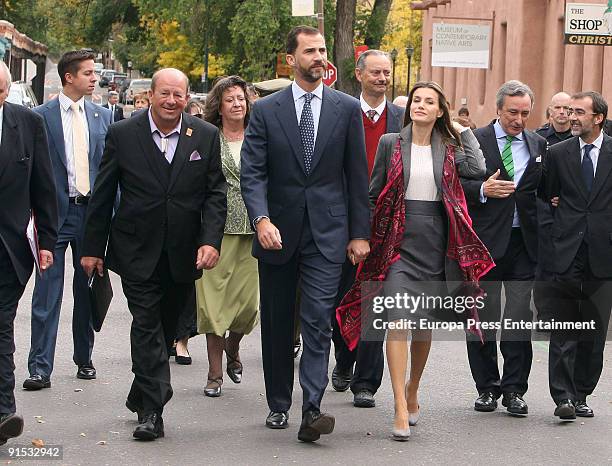 Crown Prince Felipe and Princess Letizia of Spain visit the New Mexico History Museum as part of events to commemorate the 400th anniversary of the...