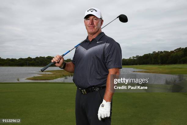 Peter Lonard of Australia poses during the pro-am ahead of the World Super 6 at Lake Karrinyup Country Club on February 7, 2018 in Perth, Australia.