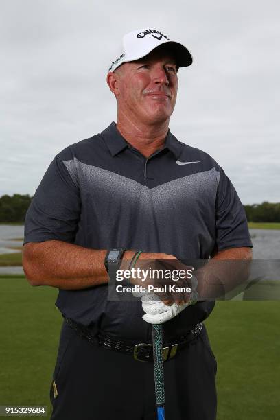 Peter Lonard of Australia poses during the pro-am ahead of the World Super 6 at Lake Karrinyup Country Club on February 7, 2018 in Perth, Australia.