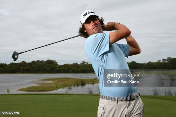 Simon Hawkes of Australia poses during the pro-am ahead of the World Super 6 at Lake Karrinyup Country Club on February 7, 2018 in Perth, Australia.