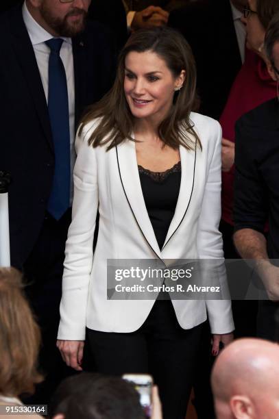 Queen Letizia of Spain attends the proclamation of the winner of the '2018 Princess of Girona Foundation' Arts and Literature category at the...