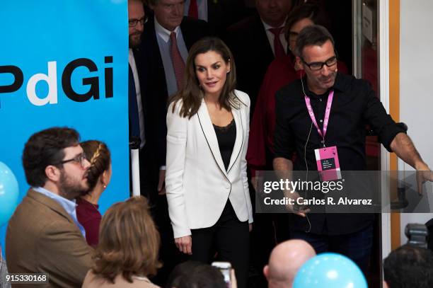 Queen Letizia of Spain attends the proclamation of the winner of the '2018 Princess of Girona Foundation' Arts and Literature category at the...